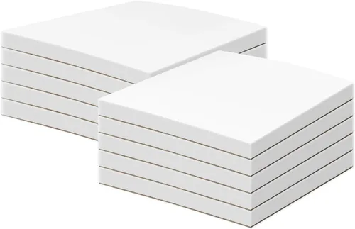 Vista 10 de 3" x 5" White Memo Pads w/ Chipboard on the Back – Blank White Writing Pads for Taking Notes, To-Do Lists, Reminders, Sketches Gummed Top, Easy