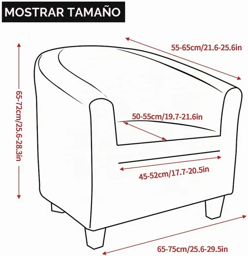Vista 6 de MIFXIN - Funda elástica para silla de bañera de terciopelo de alta elasticidad, cubierta de silla de club, cubierta de sillón de elastano, cubierta