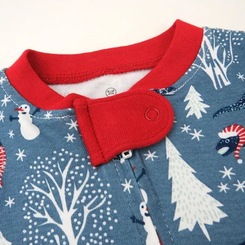 Vista 2 de HonestBaby Pijama de una sola pieza con cremallera frontal para bebé, 100% algodón orgánico