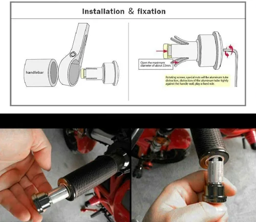 Vista 6 de Espejos negros para motocicleta de 7/8 pulgadas para Yamaha FZ09 FZ07 2015-2017 para Kawasaki Z1000 / Z750 / ER-6F / ER-6N para CB1000R para Suzuki