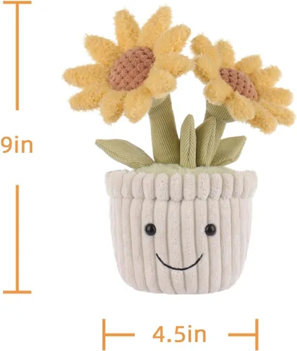 Vista 8 de Albaricoque Cordero Girasol en maceta Suave Animales de peluche Juguetes Girasol 9