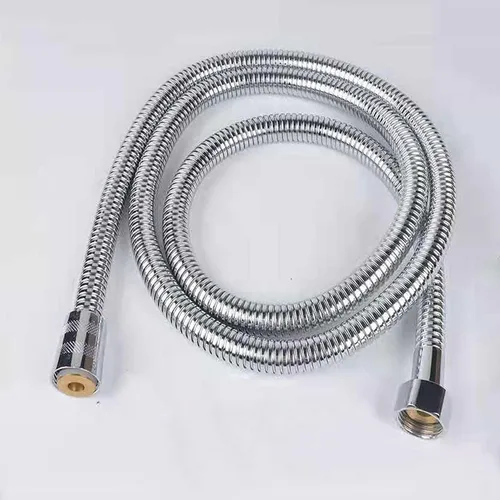 Vista 2 de Manguera de ducha de mano de 59 pulgadas, cable de acero inoxidable de grado comercial con tuerca de 1/2 IPS inserto de latón macizo, manguera