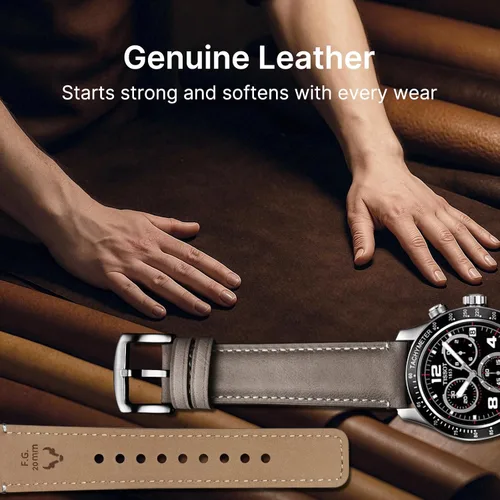 Vista 4 de Fullmosa Correa de reloj de liberación rápida de 0.866 in, 0.787 in y 0.709 in, bandas de cuero bruñido para Samsung Galaxy Watch/Garmin Watch