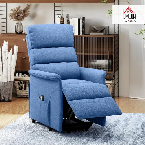 Vista 2 de HOMCOM Silla reclinable con elevación eléctrica para adultos mayores, fácil de montar, silla reclinable de tela para adultos, sofá reclinable
