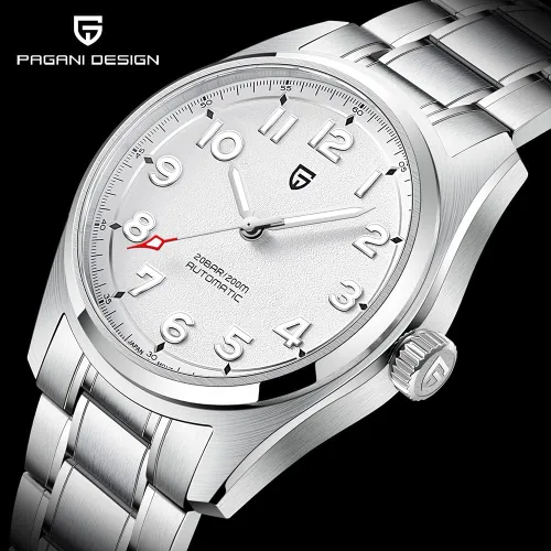 Vista 2 de Mens Watches, Pagani Design Watches for Men, 200 Meters Waterproof Watch, Stylish Stainless Steel Wristwatch, 38MM Sapphire Glass, Japanese NH35