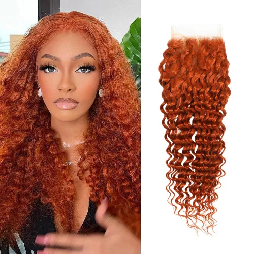 Vista 56 de Cabello Humano Rizado Castaño Rojizo, Trama Gruesa Castaño Cobrizo Rojo Coloreado Ondas Profundas Paquetes Individuales Cabello Humano 12A Tejido