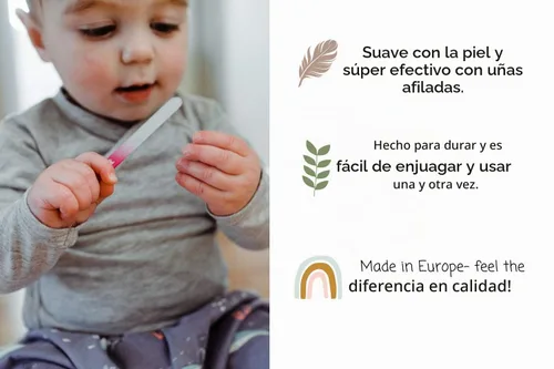 Vista 6 de Lima de uñas de bebé, alternativa segura para cortaúñas, esenciales para bebés, regalo ideal para cualquier ocasión, incluyendo baby shower