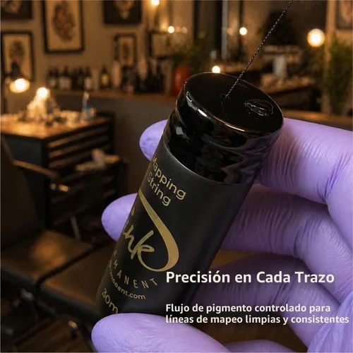 Vista 7 de Ink Permanent Cuerda de mapeo de cejas en blanco y negro [2 botellas de 100 pies - 196.9 ft] Cuerda preentintada para suministros de maquillaje