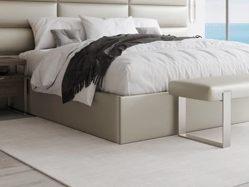 Vista 28 de VANT Cama de plataforma tapizada, tamaño Queen, color beige Boucle, marco de cama de fácil montaje, no necesita somier, base para un apoyo óptimo