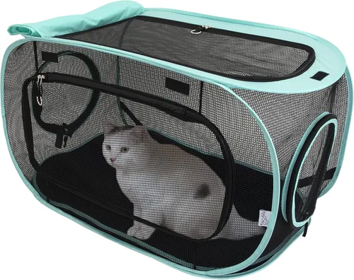 Vista 19 de Kitty City Muebles Catio para exteriores y kits de juego para gatos, combo de juego Combo de túnel/tienda de campaña de 1 vía