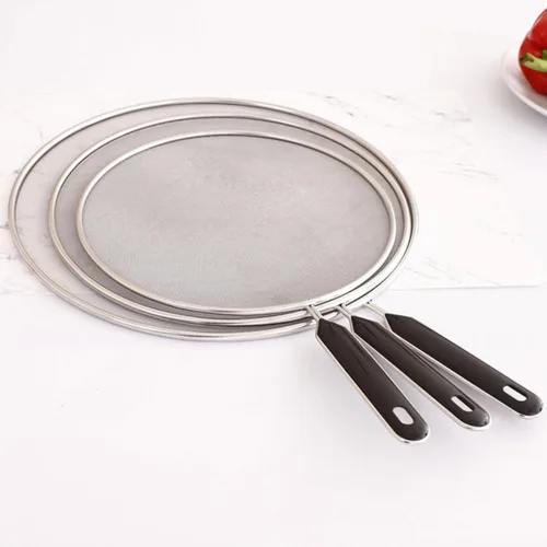 Vista 4 de 3pcs Stainless Steel Fine Mesh Oil Splatter Guard with Handle