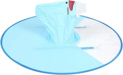Vista 2 de Fydun S Foldable Raincoat Portable Reusable Hooded Waterproof Umbrella Hat Raincoat Light Blue Wide Range of Uses (Light Blue)