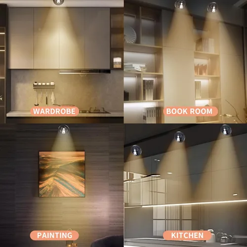 Vista 7 de Focos LED inalámbricos, paquete de 2 luces de acento con control remoto, luces inalámbricas de imagen con cabezal giratorio, iluminación