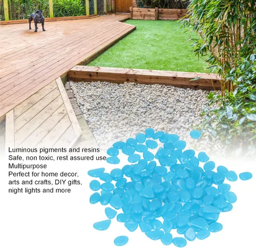 Vista 3 de plplaaoo Piedras luminosas para exteriores, piedras de jardín, rocas brillantes en la oscuridad, piedras luminosas que brillan para jardín