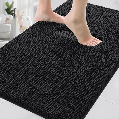 Vista 25 de Alfombras de baño en forma de U, alfombras de baño de felpilla súper absorbentes y respaldo antideslizante de PVC fuerte para inodoros, lavables a