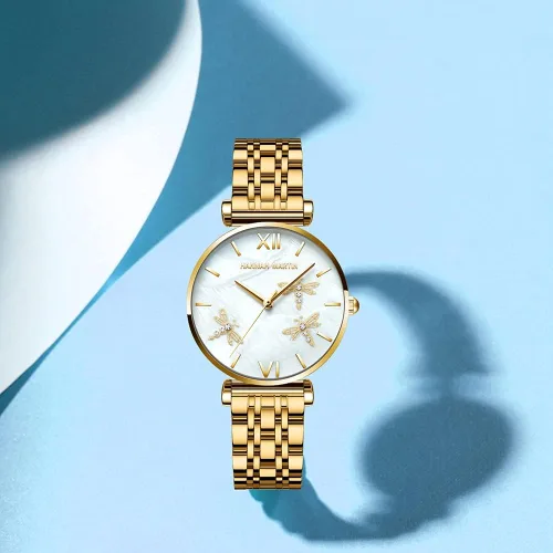 Vista 3 de Hannah Martin - Reloj de libélula para mujer vestido de lujo de cuarzo para mujer caja de embalaje de regalo para mujer