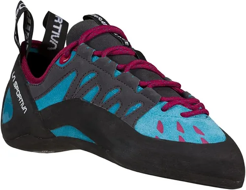 Vista 3 de La Sportiva Zapatos de escalada Tarantulace para mujer Topacio/Ciruela Roja