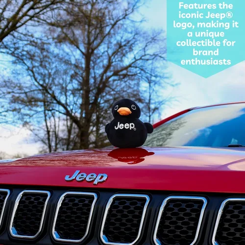 Vista 4 de Jeep Logotipo de Texto Animal de Peluche Pato Negro - Perfecto para Entusiastas Te Han Empollado (Negro)