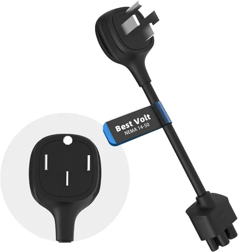 Vista 10 de Adaptador premium para cargador móvil Tesla Gen 2 Conecte a una toma de corriente de 240 V Carga de 12 amperios 10 pulgadas de longitud