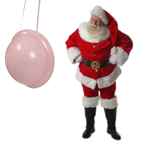 Vista 2 de Vientre grande inflable de Papá Noel falso, paquete de 2
