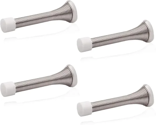 Vista 29 de HOMOTEK Paquete de 1 tope de puerta de resorte con parachoques de goma de 3-1/8", resorte flexible de servicio pesado, tope de puerta de pared