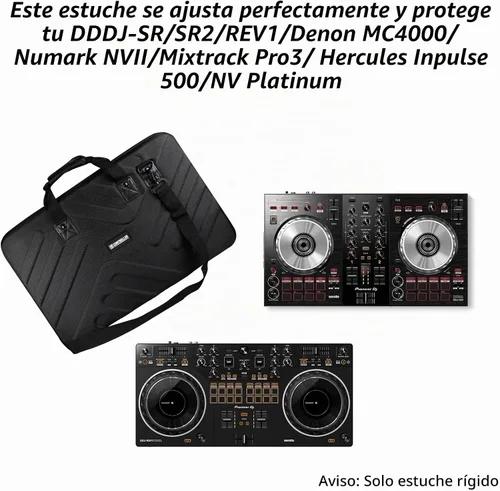 Vista 4 de Funda para DJ - 22.8 x 14.6 x 3.5 pulgadas - Compatible con controlador de DJ Pioneer DDJ-SR/SR2/REV1/Denon MC4000/Numark NVII/Mixtrack