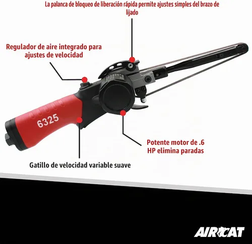 Vista 3 de AIRCAT 6325 Lijadora de banda de 1/2" x 18" 18,000 RPM, motor sin bloqueo de .6 HP