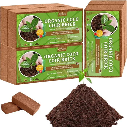 Vista 11 de Riare 2 piezas Ladrillos de Fibra de Coco Orgánica Bloques de Suelo - Ladrillo de Turba de Coco Comprimido 100% Natural Sustrato de Fibra de Coco
