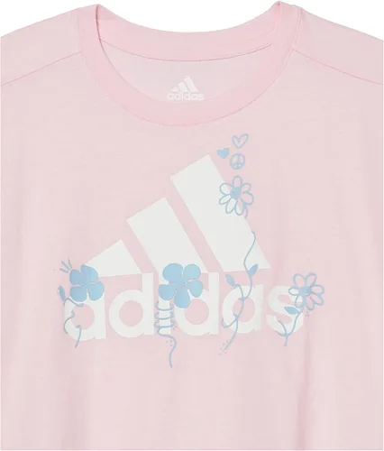 Vista 4 de adidas Camiseta de manga corta extragrande para niñas, Negro