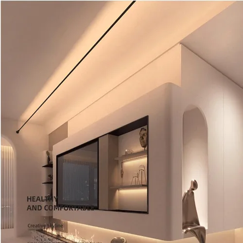 Vista 10 de Skyline - Tira de luz de acero lineal, lámpara de pared lineal, decoración familiar, barra de acero, barra de pasillo, longitud de bricolaje, corte