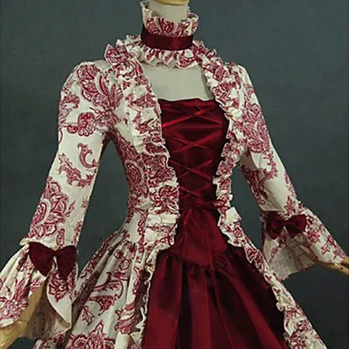 Vista 3 de Vestido rococó para mujer de talla grande, vestido de baile de Antonieta de Marie Antonieta, vestido de época histórica del siglo XVIII, vestido
