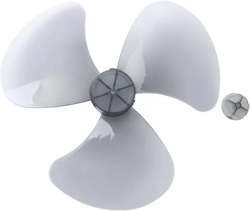 Vista 11 de 16 inch Plastic Fan Blade with Nut Cover for Household Fans Black 16 Inch Plastic Fan Blade 3 Leaves Fan Blade Replacement for Household