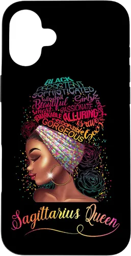 Vista 22 de iPhone 16 Sagittarius Queen Women November December Melanin Birthday Case