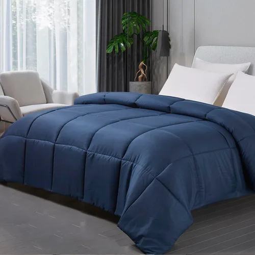 Vista 11 de Blue Ridge Home Fashions - Edredón sintético de microfibra para todas las estaciones, relleno de poliéster hipoalergénico, Algodón, Negro, King