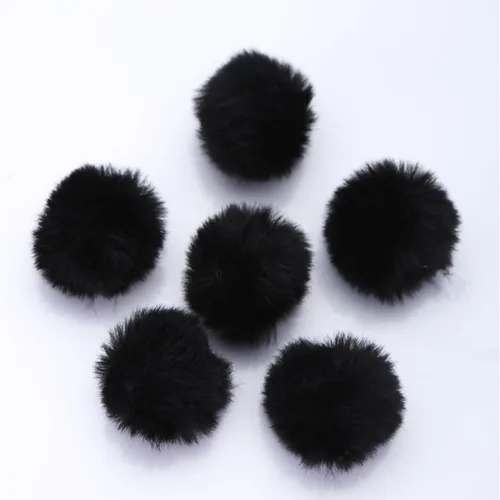Vista 3 de MIUPOO Bolas de pompones para manualidades, accesorio de disfraz de pompones negros, bolas de pompones para artes y decoración de manualidades