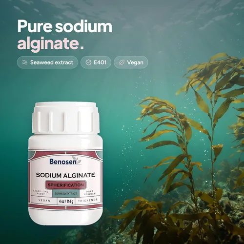 Vista 9 de Benosen Polvo de alginato de sodio 4 oz (114 g) – Extracto de algas marinas de grado alimenticio para esferificación y gastronomía molecular