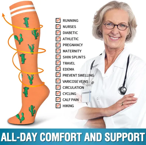 Vista 154 de Bluemaple 6 Pack Copper Compression Socks for Women and Men Circulation-Best Support for Medical, Running,Nursing,Athletic
