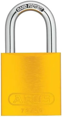 Vista 3 de Candado de bloqueo, con llave diferente, aluminio, marrón, 1 pulgada de altura del grillete, 1 1/2 pulgadas de ancho del cuerpo - 1 unidad