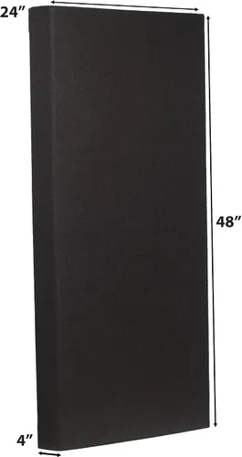 Vista 3 de ATS Acoustics Panel acústico absorbente de sonido 24" x 48" x 4" borde biselado (negro)