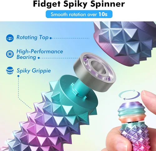 Vista 3 de Juguetes Fidget de Estimulación del Dolor para Adultos: Grippie con Pinchos Giratorios para Alivio de la Ansiedad - Juguetes Sensoriales