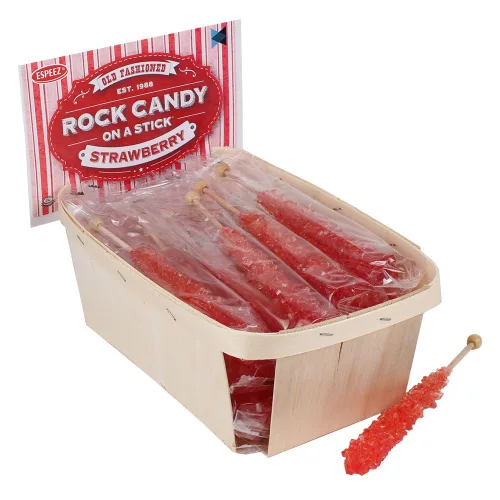 Vista 66 de Palitos de caramelo de roca extragrandes: 12 paletas de cereza rosa – envueltas individualmente – Palitos de caramelo de roca de cristal