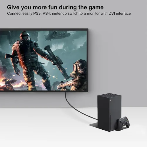 Vista 5 de BENFEI Adaptador DVI a HDMI, DVI-D bidireccional a HDMI macho a hembra con cable chapado en oro, paquete de 2