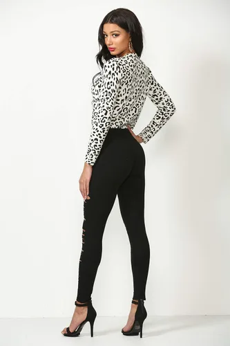 Vista 5 de Leggings de algodón rotos j2 Love para mujer