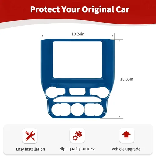 Vista 6 de RT-TCZ para RAM Azul Cubierta de Panel de Control de Aire Acondicionado para Tablero para Dodge RAM 2018 en Adelante Accesorios Interiores Azules