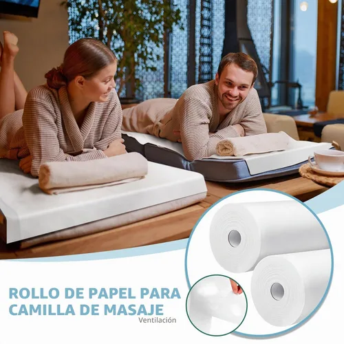 Vista 5 de Tudomro 1 rollo de sábanas desechables no tejidas cubiertas de papel para mesa de masaje, sábanas de masaje de tela no tejida, cubierta de cama