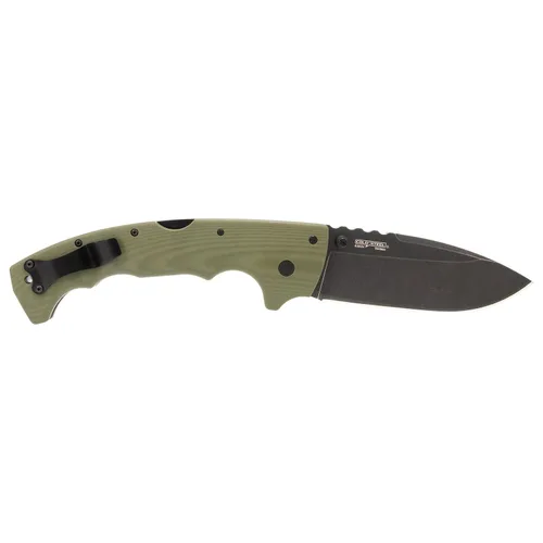 Vista 2 de Cold Steel 5 Max S35VN - Cuchillo de bolsillo plegable táctico plegable con punta de caída de acero de 5 pulgadas con mango ergonómico G10 verde