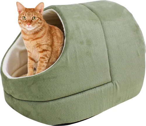 Vista 15 de Cama para gatos 4 en 1 con autocalentamiento para dormir, cueva