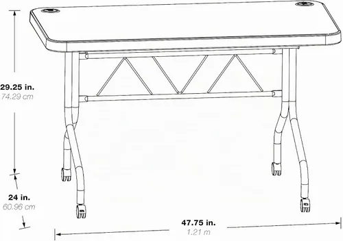 Vista 2 de Mesa cuadrada de resina multiuso Office Star Work Smart 36 x 36 x 29 pulgadas, MetalPlástico/Resina, gris