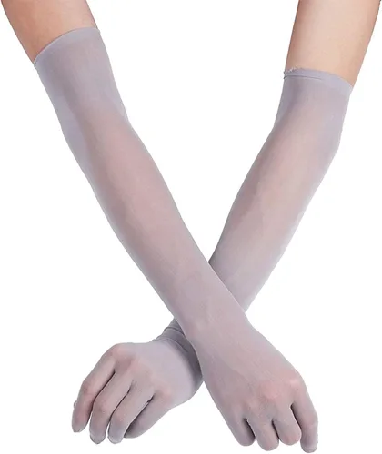 Vista 6 de Guantes de malla de nailon sin costuras ultrafinos para mujer Negro