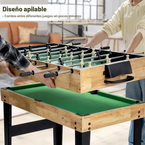 Vista 3 de Giantex 10-in-1 Multi Game Table, Combo Game Table Set w/Hockey, Foosball Pool Ping-Pong Chess Cards Checkers Bowling, Shuffleboard, Backgammon